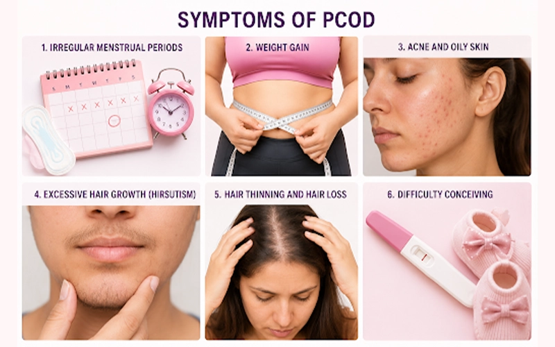 Symptoms of PCOD