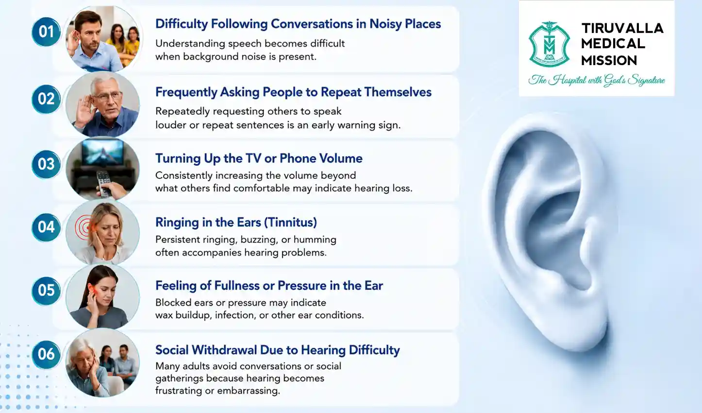 Common symptoms of hearing loss 